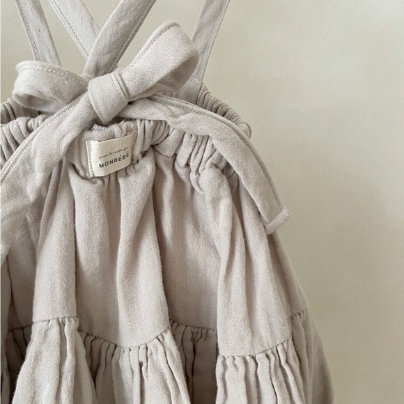 NWT Monbebe Gauzy Cotton Boho Neutral Can Can Wear 2 Ways Skirt Dress in Gray S - Picture 7 of 16